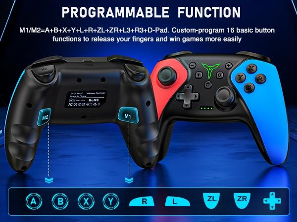 Wireless Switch Controller for Switch Controller/Lite/OLED and iOS/Android/PC Switch Pro TURBO Controller with Wake-up Programmable Accessories
