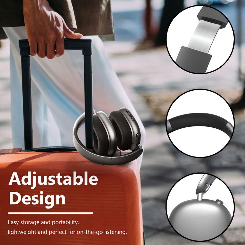 Cheeky Wireless Bluetooth Headphones, Over-Ear, Noise Cancelling, Hi-Res Audio, 48H Battery Life, Foldable, Mic for iOS/PC headphones Android Memory Headset Earbud Electronic