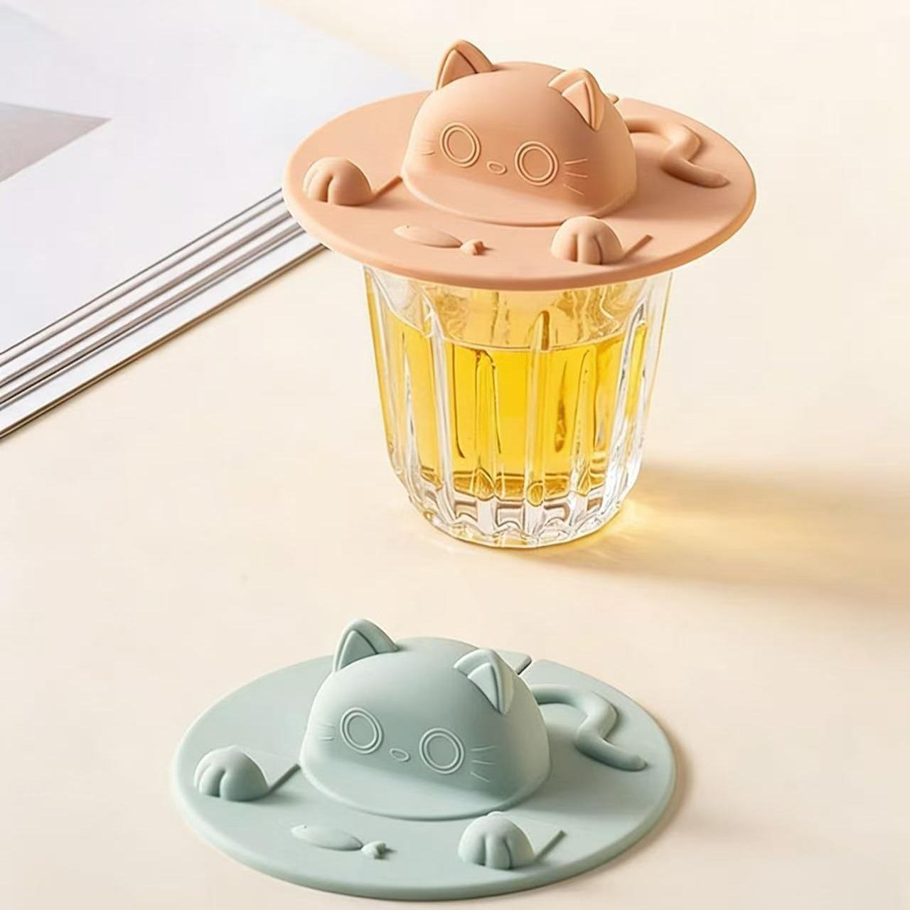 Simple Cartoon Silicone Cup Lid, Creative Irregular Coffee Cup Cover, Dustproof Insect-Proof Multi-Functional Cup Lid