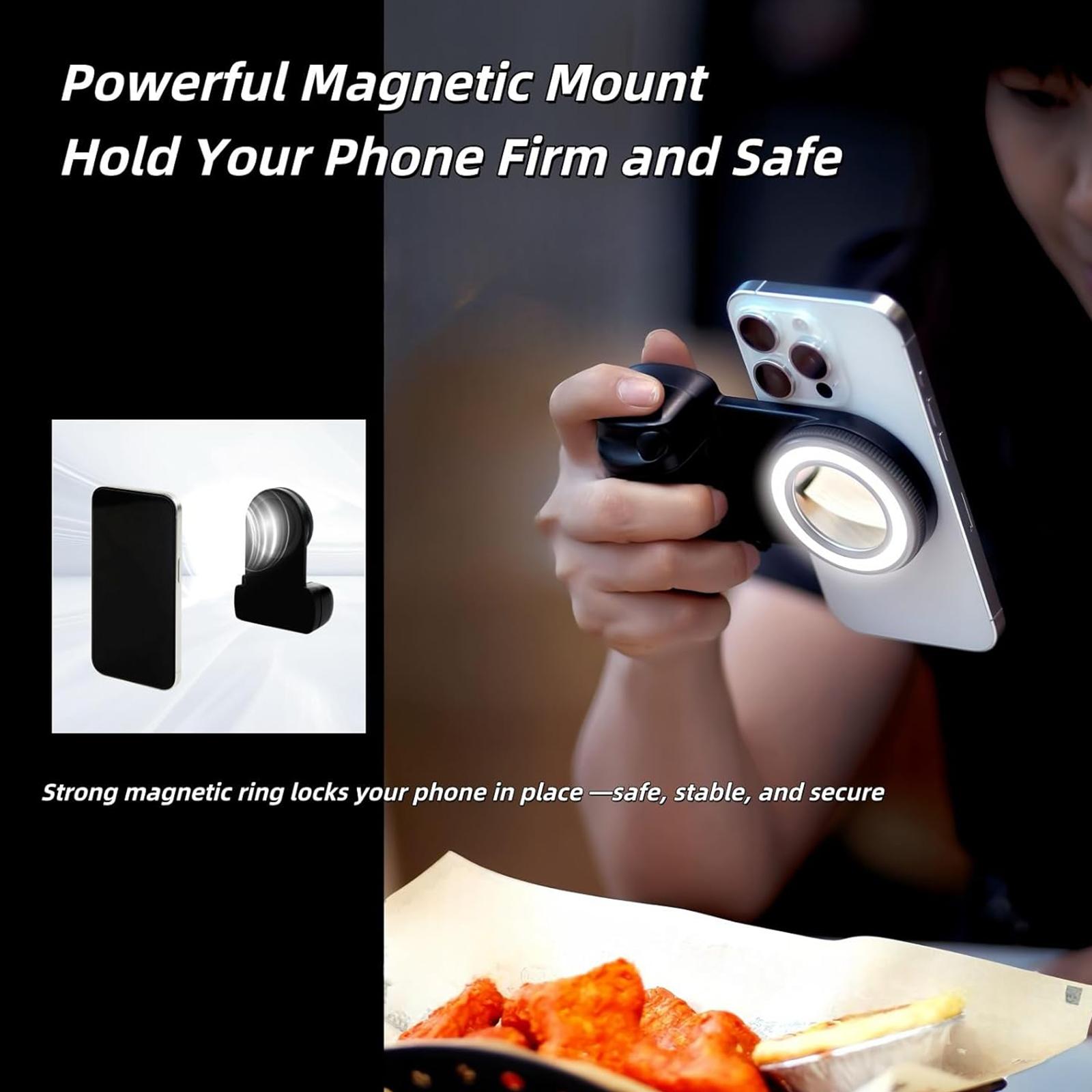 Magsafe Bluetooth-compatible Shutter Phone Hand Grip, Camera Handle Grip for iPhone Vlog, Selfie Stabilizer & Handle, Selfie Stand