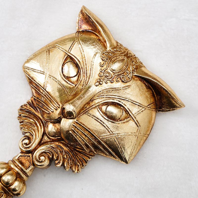 Resin Fox Shaped Mirror Decorative Ornament, Handheld Makeup Mirror, Desktop Decoration, Home Living Room Bedroom Decor, Holiday Party Gift, Travel Hand Mirror