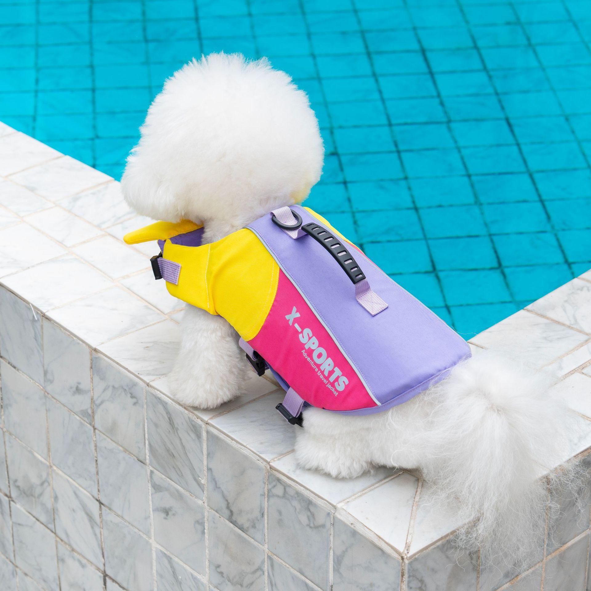 Dog clothing, animal clothing, big dog swimming suit, big dog life jacket, small and large pets can wear small animal swimming suit, handheld trial, big dog clothing, small dog diving suit, life jacket, British style clothing, Outdoor