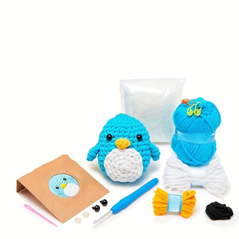 Beginner-Friendly Crochet Kit, DIY Amigurumi Rabbit Dinosaur Penguin Fox Chicken Plush Toys, Complete Tools & Yarn Set, Perfect Craft Gift, Crochet Gifts