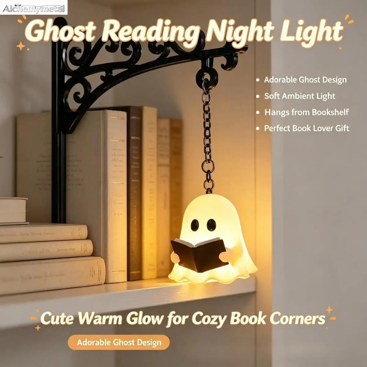 Mini Engraved Synthetic Library Illuminated Lanterns - Decorative Bookshelf Light, Hanging Shelf Lamp, Soft Warm Nightlight, Reading Nook Literary Decor Accessory for Holiday Parties, Festive Home, Flat Lid Badge Use family night hair tie car leisure