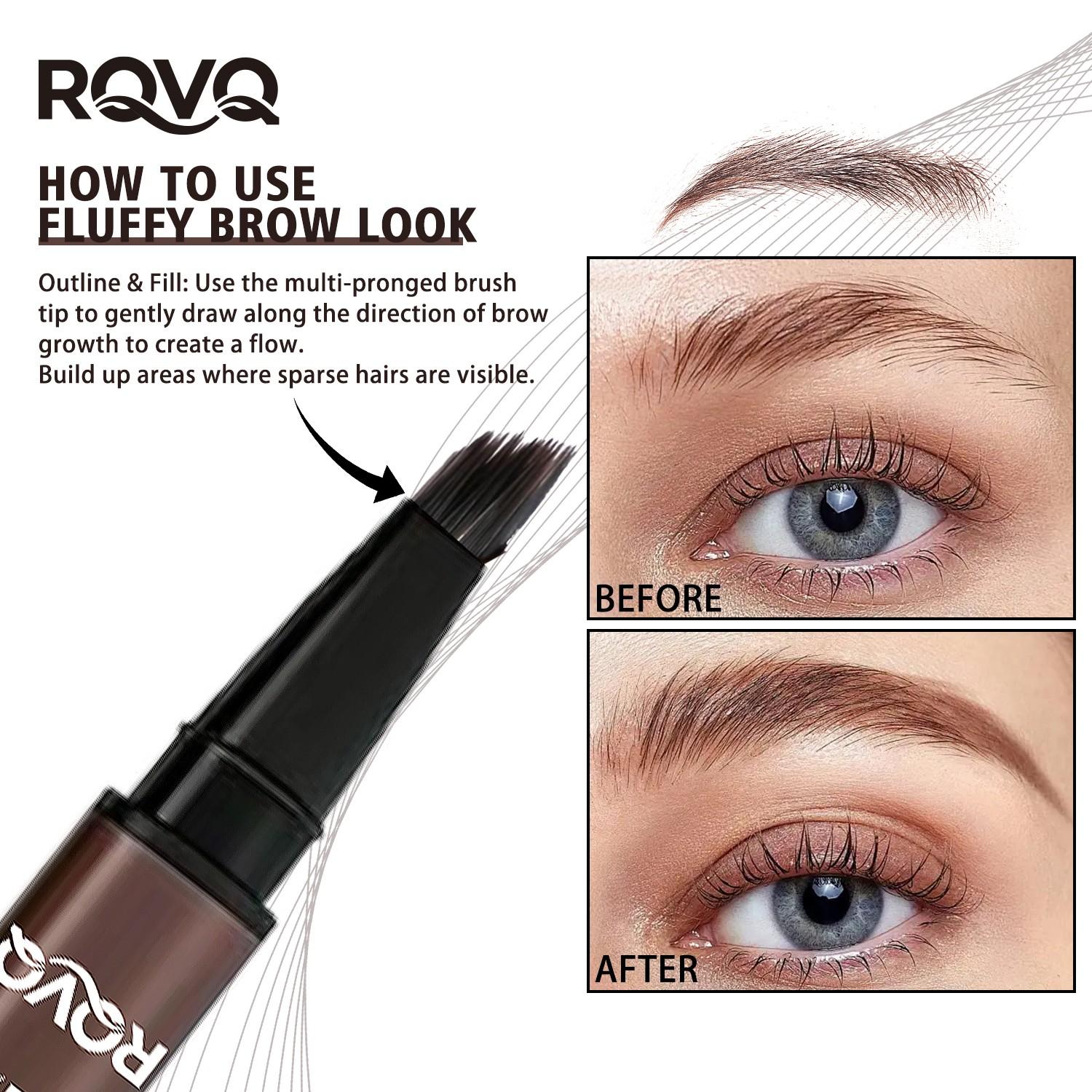 Double-Ended Eyebrow Pencil Set, Instant Root Coverage & Edge Control, Waterproof Sweatproof Long-Lasting Makeup Tool, Cosmetic