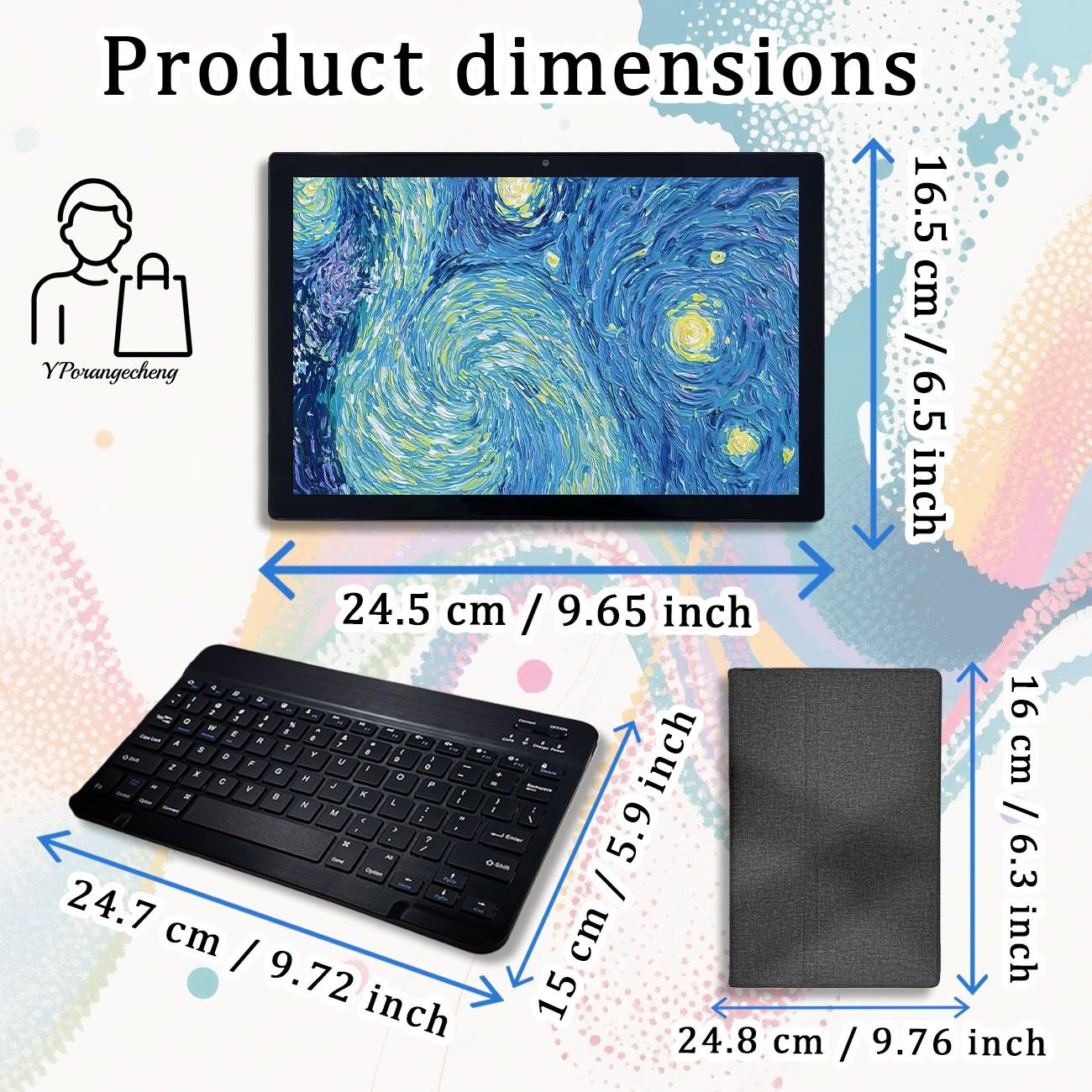 Surprise Gift Alert, 10-Inch HD Screen Android Tablet PC, 5g WiFi Dual Camera, 2-In-1 Tablet, Bluetooth-compatible Keyboard, Mouse, Earphones, silver Color, Tablet With Keyboard