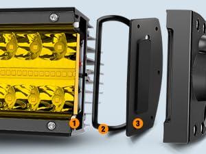 Nilight Amber Led Light Bar 22Inch 480W Triple Row Flood Spot Combo Waterproof Off Road Driving Lighting with Off-Road Wiring Harness for Boat Trucks Pickup SUV ATV UTV  Car Accessories Vehicle  dealsforyoudays