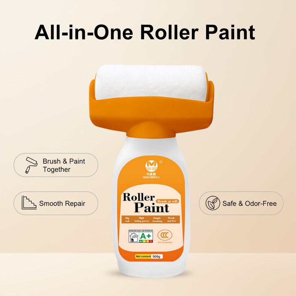 Reusable Wall Paint Roller, Easy-To-Use Water-Based Formula, Quickly Covers Wall Stains and Marks, Home Repair Paint