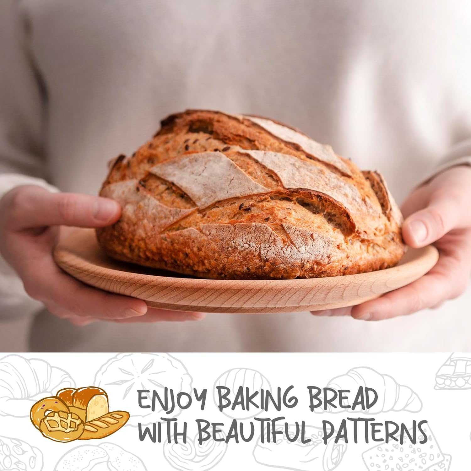 2 Pack Banneton Bread Proofing Baskets for Sourdough, 9 Inch Round Natural Rattan Proofing Basket for Dough Rising, Bread Proofing Bowl Sourdough Bread Baking Supplies for Home Bakers