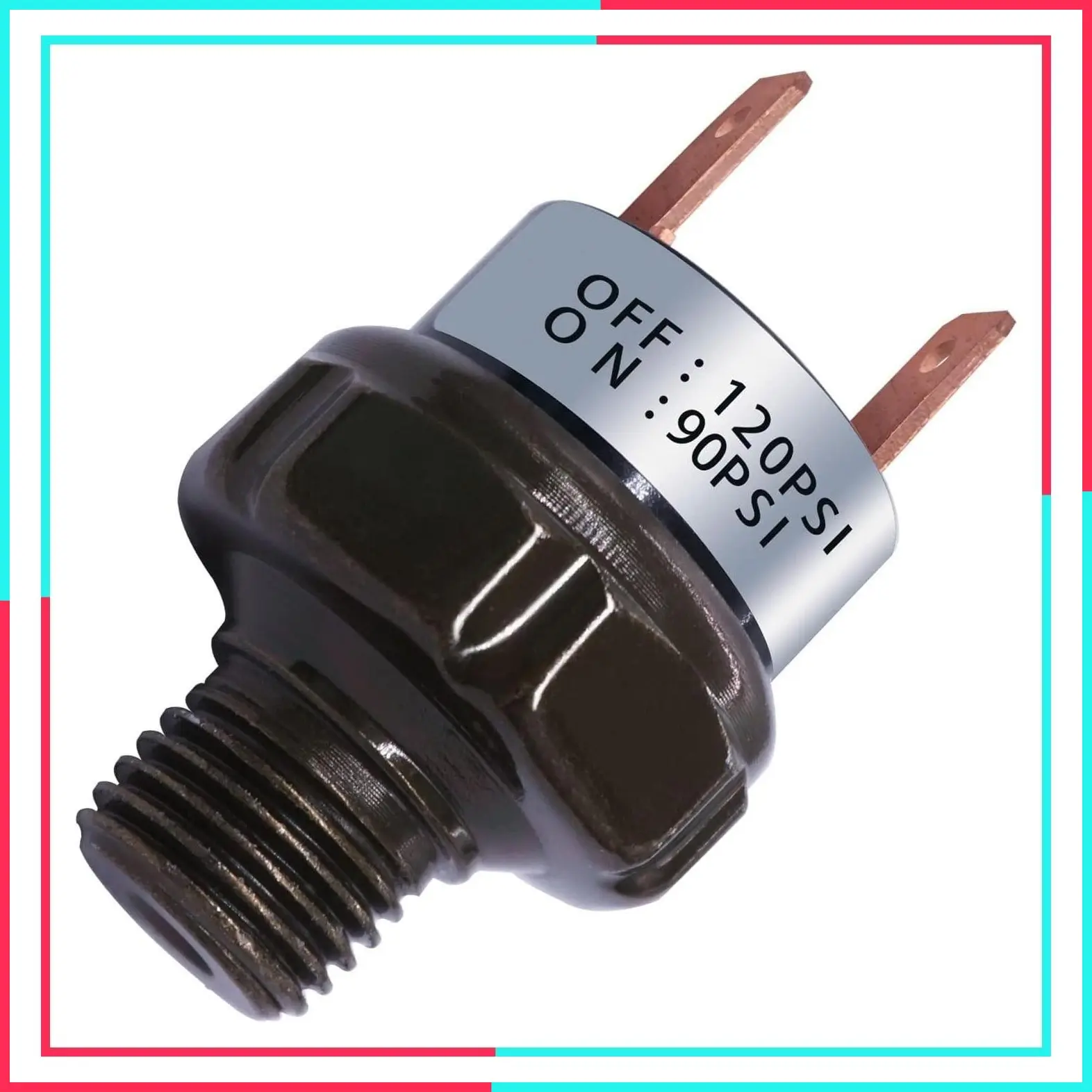 Air Pressure Switch 90-120 PSI 1/4" NPT Thread 24V 12V DC Air Compressor Pressure Switch for Air Horn Train