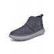 Men's Solid Color Quilted High-Top Casual Shoes, Lightweight Non-Slip Outdoor Commuter Shoes, Soft Sole Sports Sneakers