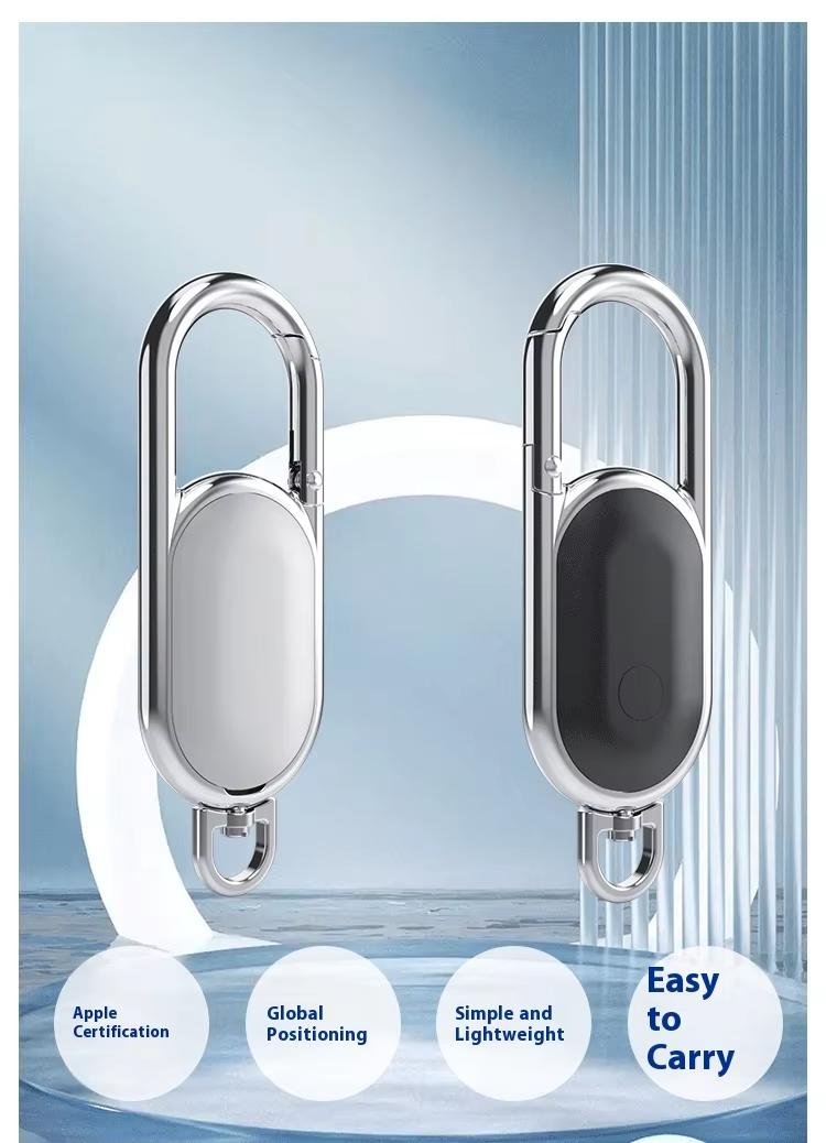 Miroddi Heavy-Duty Metal Keychain Tracker for Apple Find My | Men's GPS Key Locator, Waterproof Steel Carabiner Christmas gifts Map Bluetooth Air Tracker