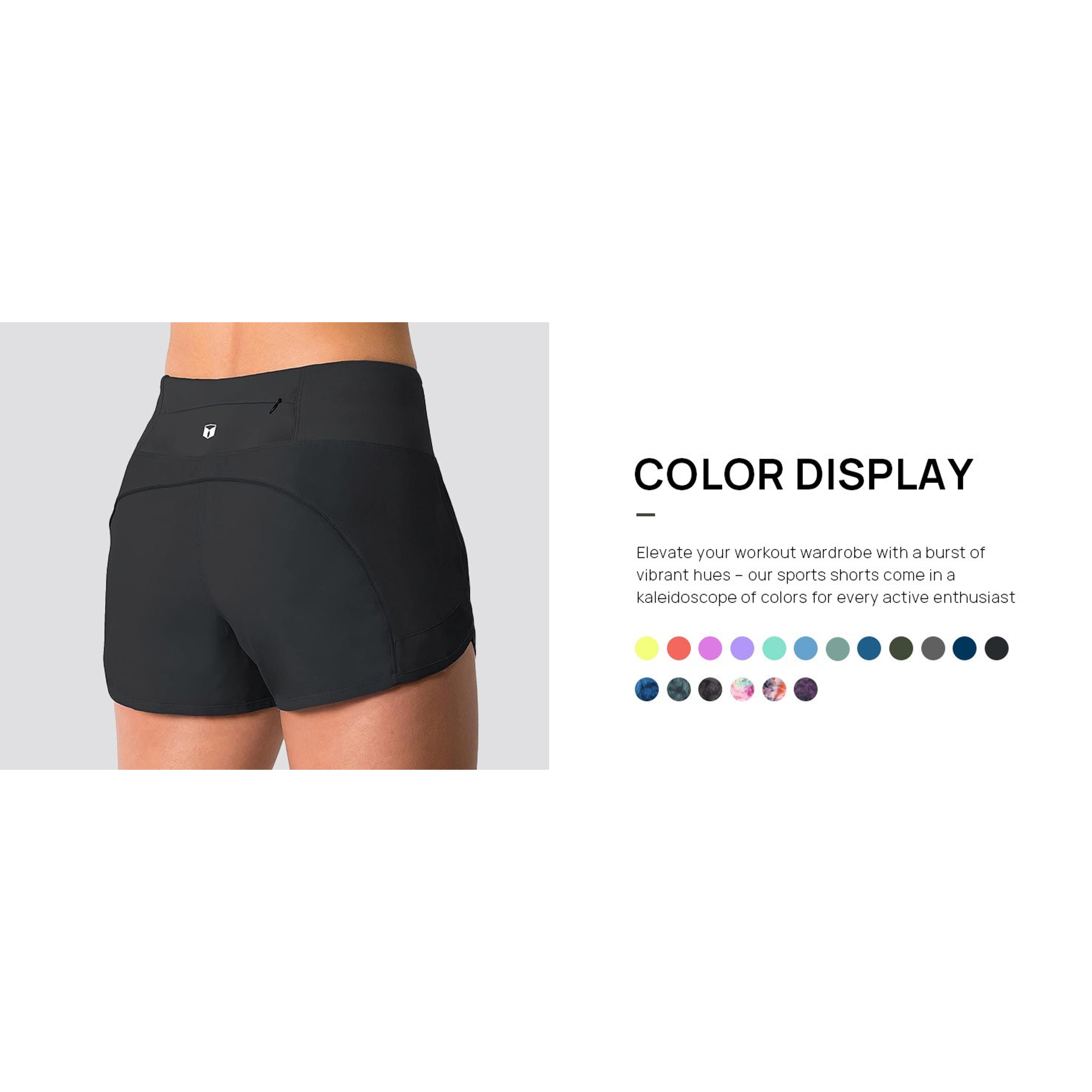 Women's 3" Lightweight Running WOD Volleyball Shorts with Mesh Liner and Zip Pocket Workout AthleticGift
