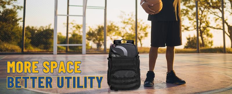 Basketball Backpack Large Sports Bags with Separate Ball holder & Shoes compartment, Best for Basketball, Soccer, Gym