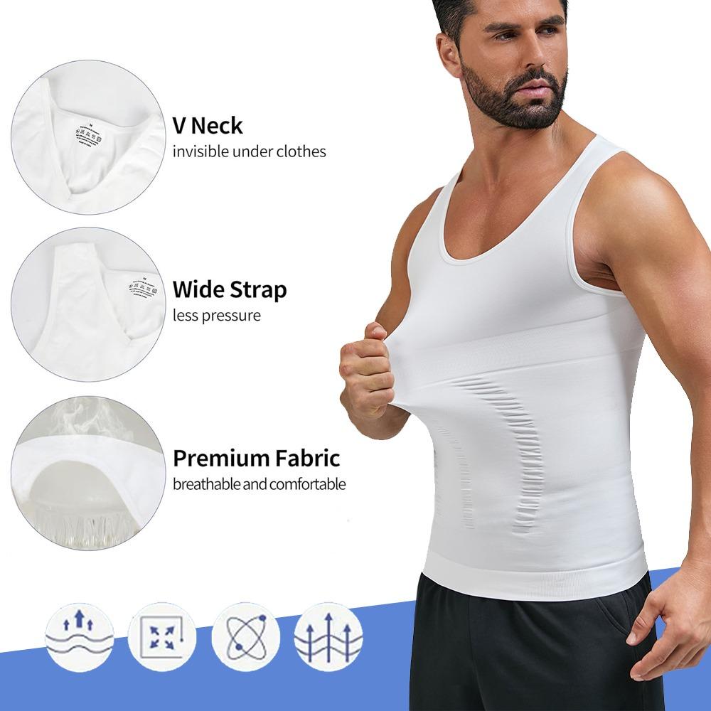 Mens Compression Shapewear Sleeveless Tummy Control Gym Fitness Soft Body Shaper Breathable Tank Top