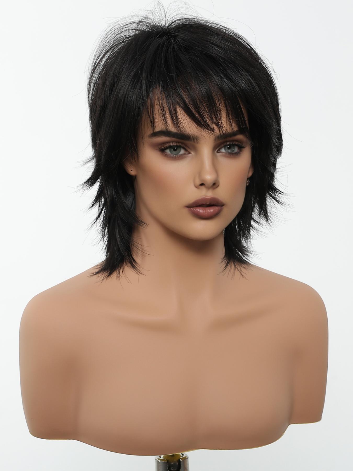 Fashionable New Short Black Wigs with Bangs, Straight Bob Wigs for Women, Suitable for Ordinary Work, Life, Dance Parties and All Occasions