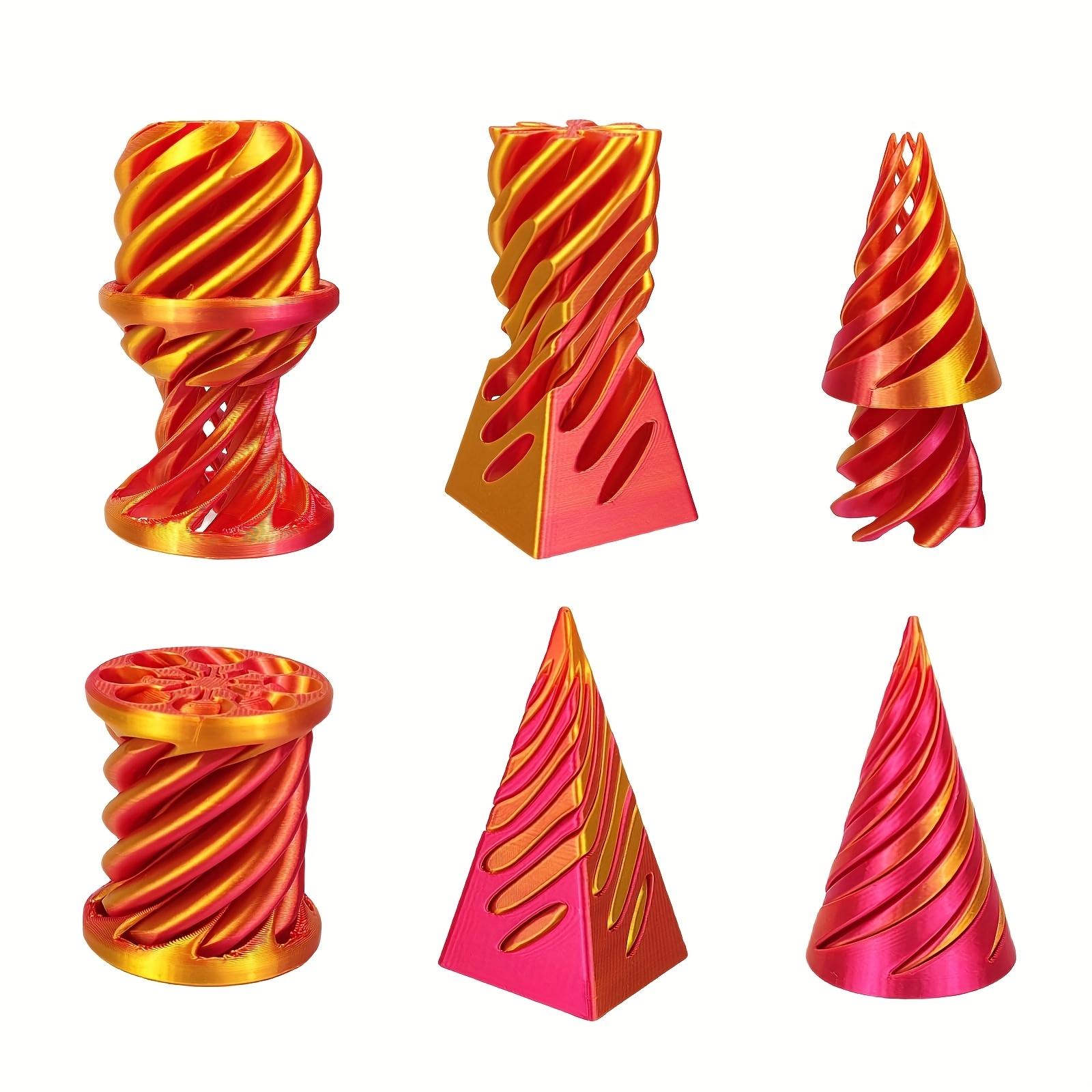 3-Piece Set 3D Printed Impossible Pyramid Sculpture, Anxious Cone Toy, Magic Impossibility Desktop Decor, Anxiety Relief Toy, Stress Relief Sculptures
