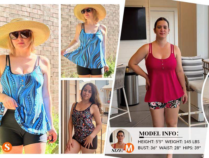 Yonique Women Tankini Swimsuit with Shorts - Flowy Two Piece Swimsuits Tummy Control Bathing Suits 2026 Swimwear Yonique Women Tankini Swimsuit with Shorts - Flowy Two Piece Swimsuits Tummy Control Bathing Suits 2026 Swimwear