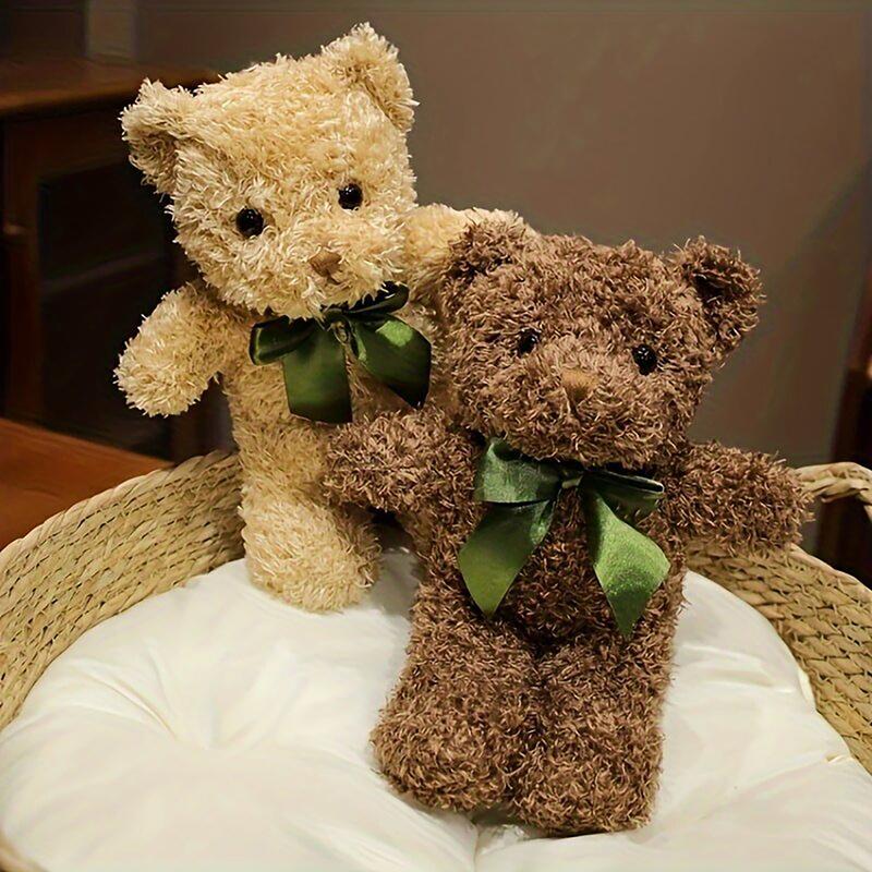 23cm/9.05in Curly-haired Cute Teddy Bear Plush Toy Features An Adorable Shape And Soft Texture. Fluffy And Skin-friendly, It's A Perfect Bedtime Companion Or Bedside Decoration. Suitable As A Valentine's Day, Birthday, Christmas