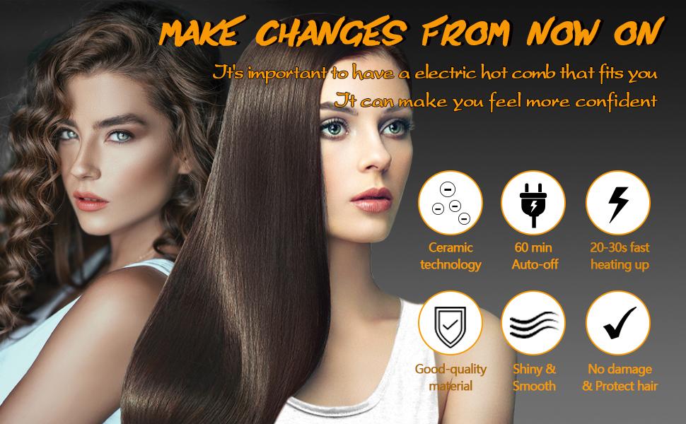 【Spring Glow-Up】Electric Hot Comb Hair Straightener for Natural Hair and Wigs - Curling Iron and Pressing Comb Set with Wax Stick Brush Salon Gift Straightening Cream 【Spring Glow-Up】Electric Hot Comb Hair Straightener for Natural Hair and Wigs - Curling Iron and Pressing Comb Set with Wax Stick Brush Salon Gift Straightening Cream