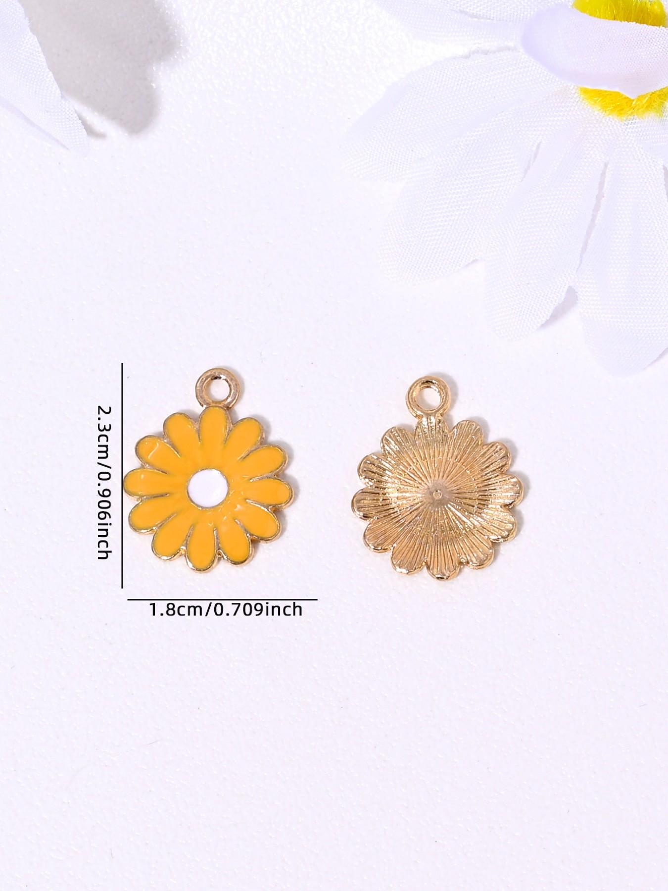 10 Cute Bee Cherry Blossom Daisy Mushroom Maple Leaf Charms, DIY Jewelry Making, Earrings Necklaces Bracelets Keychains, Daily Accessories