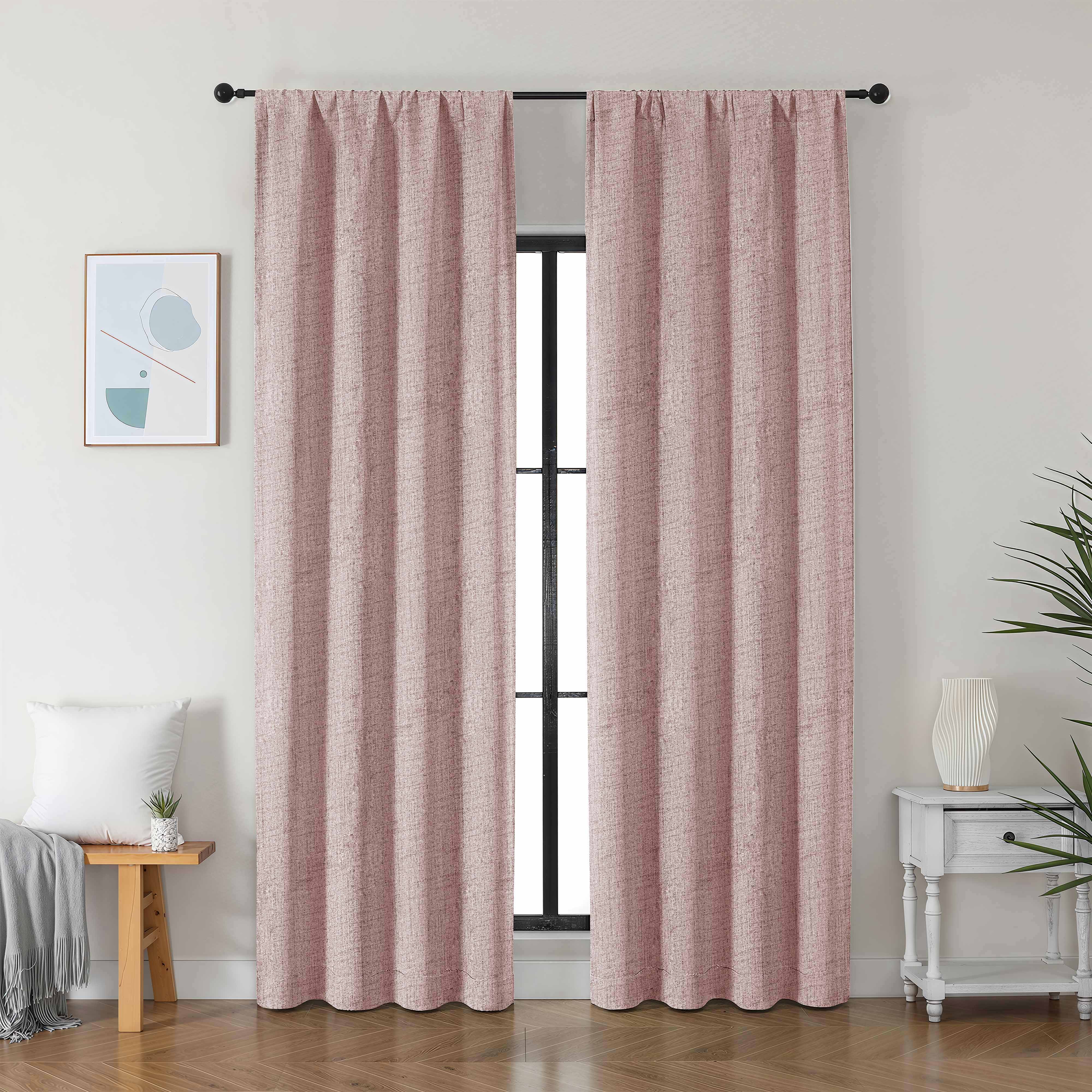 100% Light Blocking Sunscreen Curtains, Indoor Dark Cotton Polyester Fabric with Lining, Modern Romantic Simple Style for Bedroom Living Room