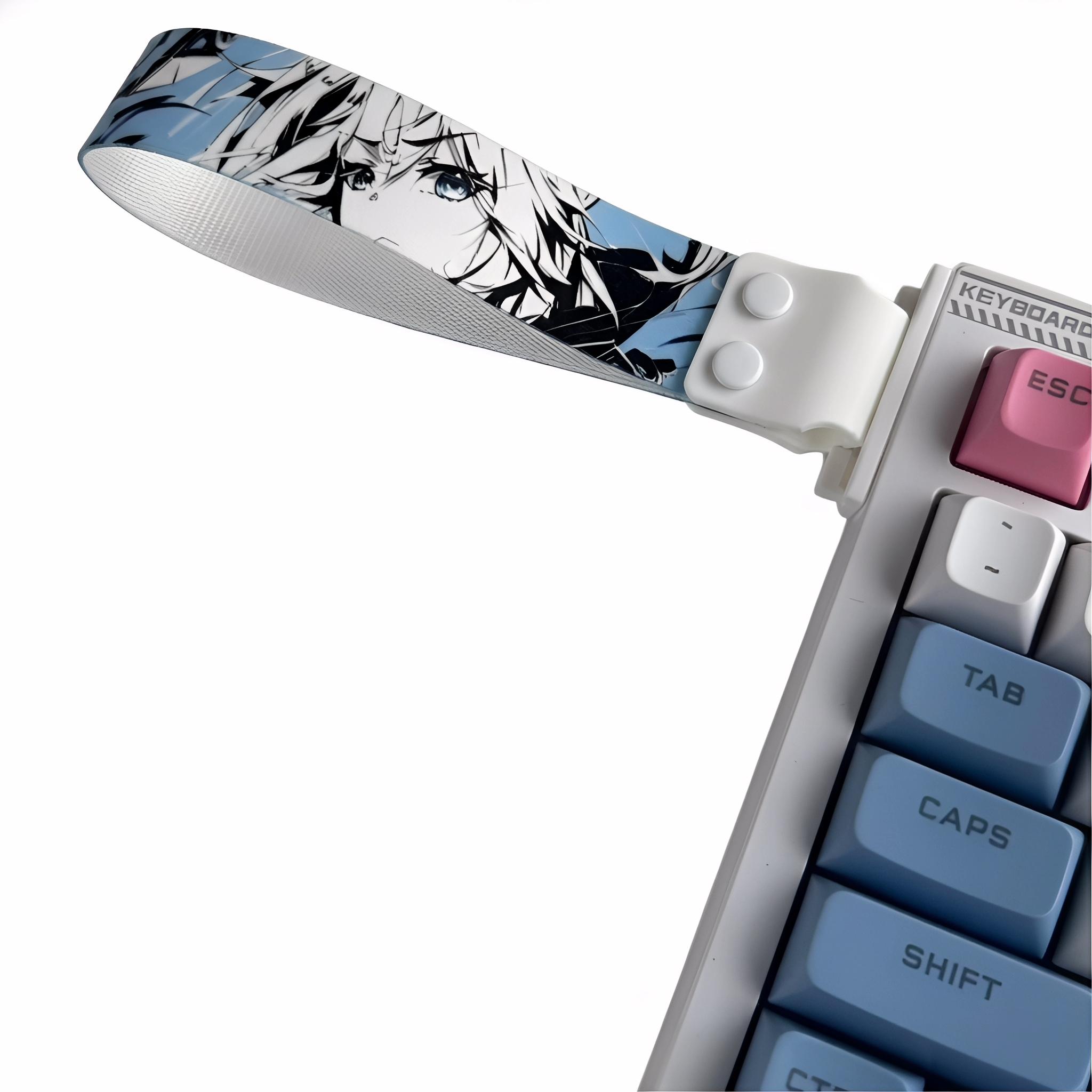Anime Cartoon Keyboard Strap, Universal Detachable Decorative Hanging Rope, DIY Cool Keyboard Accessory, Anime Character Print