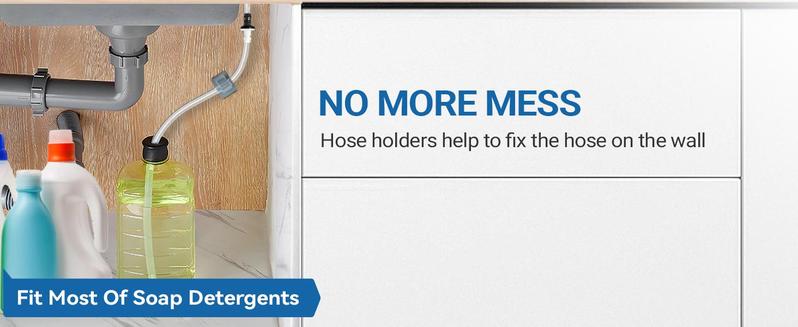 Yofidra Soap Dispenser for Kitchen Sink & Restroom: Built-in Sink Soap Dispenser Pump with Sponge Holder, ABS Plastic Dispenser with 39” Tube Kit, Fit for Kitchen, Bathroom & Restroom Counter