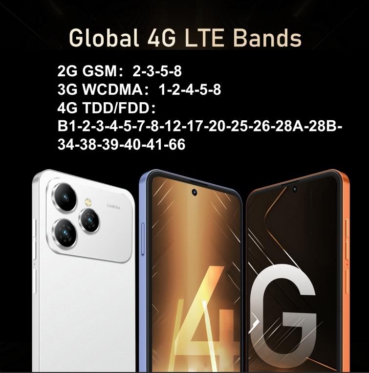 FUFFI M17 Pro smartphone supports global 4G network, features a 6.56-inch high-definition screen, 3GB RAM and 32GB ROM, dual SIM dual standby, 2MP camera, 3100mAh battery, metal integrated frame, and runs on Android 12 system, Android Mobile Phone