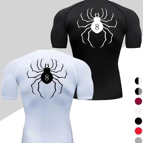 Men's Dragon Print Compression T-Shirt, Quick-Dry Breathable Stretch Fabric, Tight-Fitting Short Sleeve Top for Fitness and Outdoor Activities