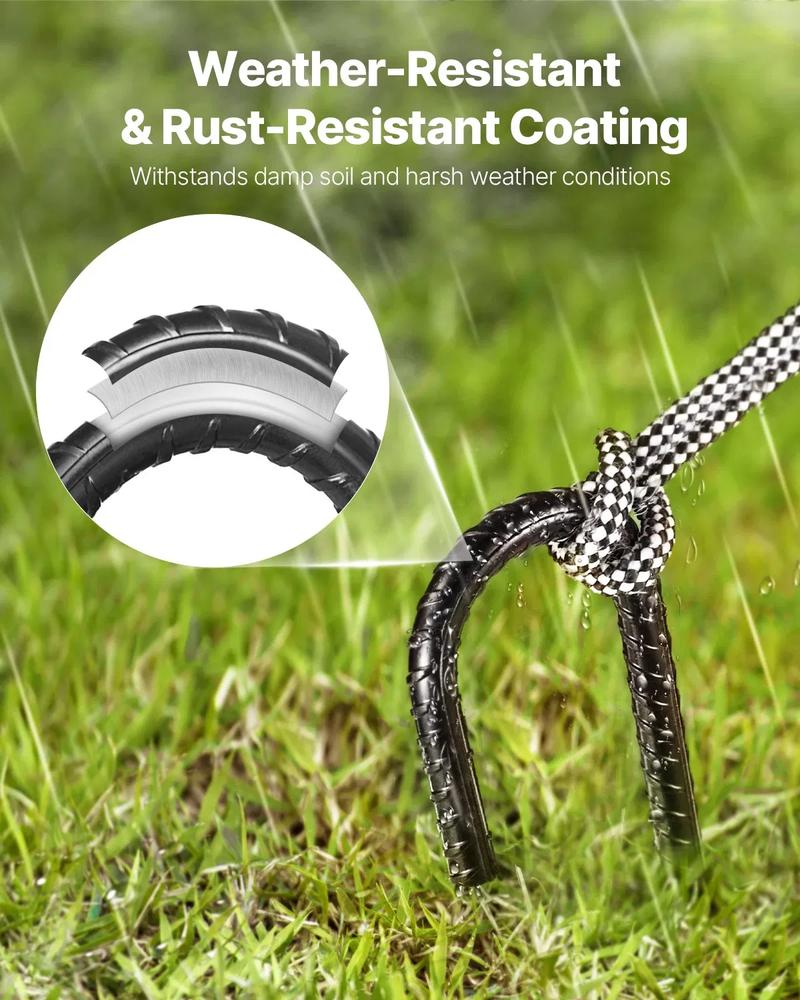 12-Inch 16 Pack Rebar Stakes Heavy Duty J Hook Galvanized Steel Ground Anchors