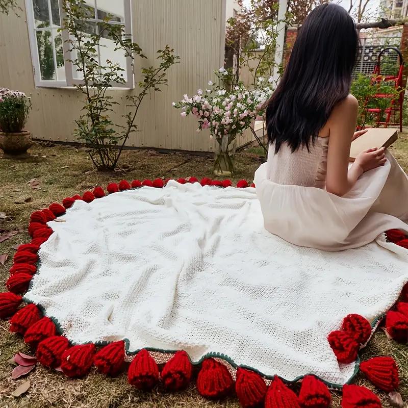 Rose hand-woven blanket, pure handmadeblanket, can be turned into a bouquet of rosesblanket,a gift for the object, mother, elders, aspecial gift-MM Artificial Mixed Flower Artificial Lavender Plant