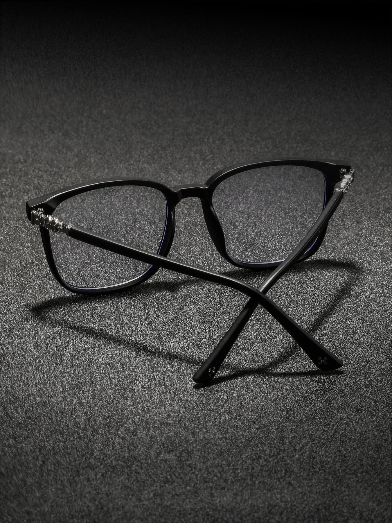 Men's PC Square Frame Glasses, Simple Casual High-End Fashion, Classic Sand Frames, Trendy Style, Square Eyed Glasses, Square Eyeglass Frame, Square Frame Eyewear, Fashionable Frames Glasses, Trendy Casual Eyeglasses