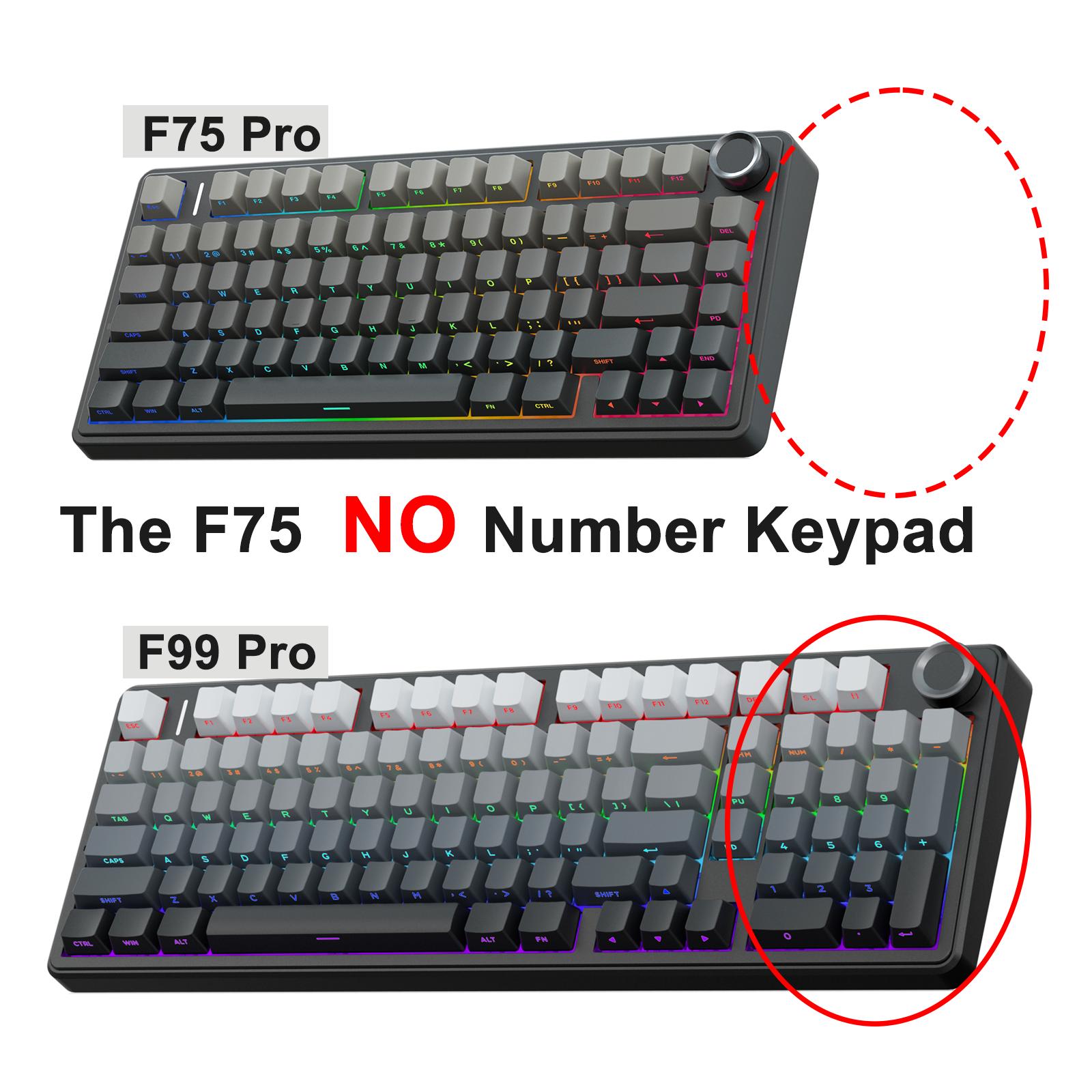 [New]AULA F75 Pro Wireless Mechanical Gaming Keyboard,75% Gasket Hot Swappable Custom Keyboard,RGB Backlit,Pre-lubed Reaper Switches,Side Printed PBT Keycaps,2.4GHz/USB-C/BT5.0 PC Accessories Office Creamy Budget Keyboards TikTokShopfalldealsforyou