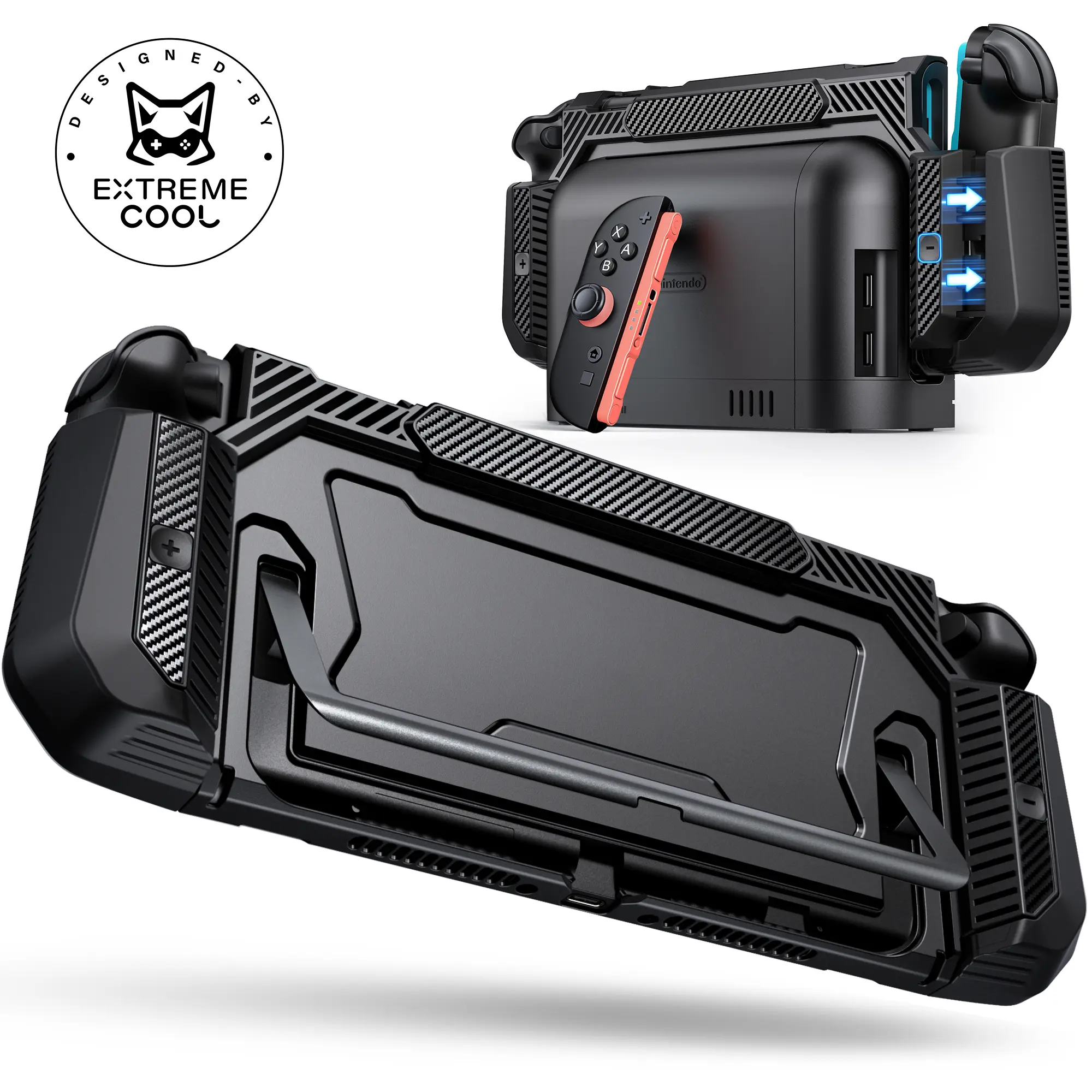 ESYWEN Dockable 1-Piece Console Shell for Nintendo Switch 2 - Exclusive Pop-up 1-Click Joy-Con Button Release, Kickstand-Compatible, Military-Grade Protection, Ergonomic Anti-Slip Scratch-Resistant Grip Handheld Cover for Travel, Commuting
