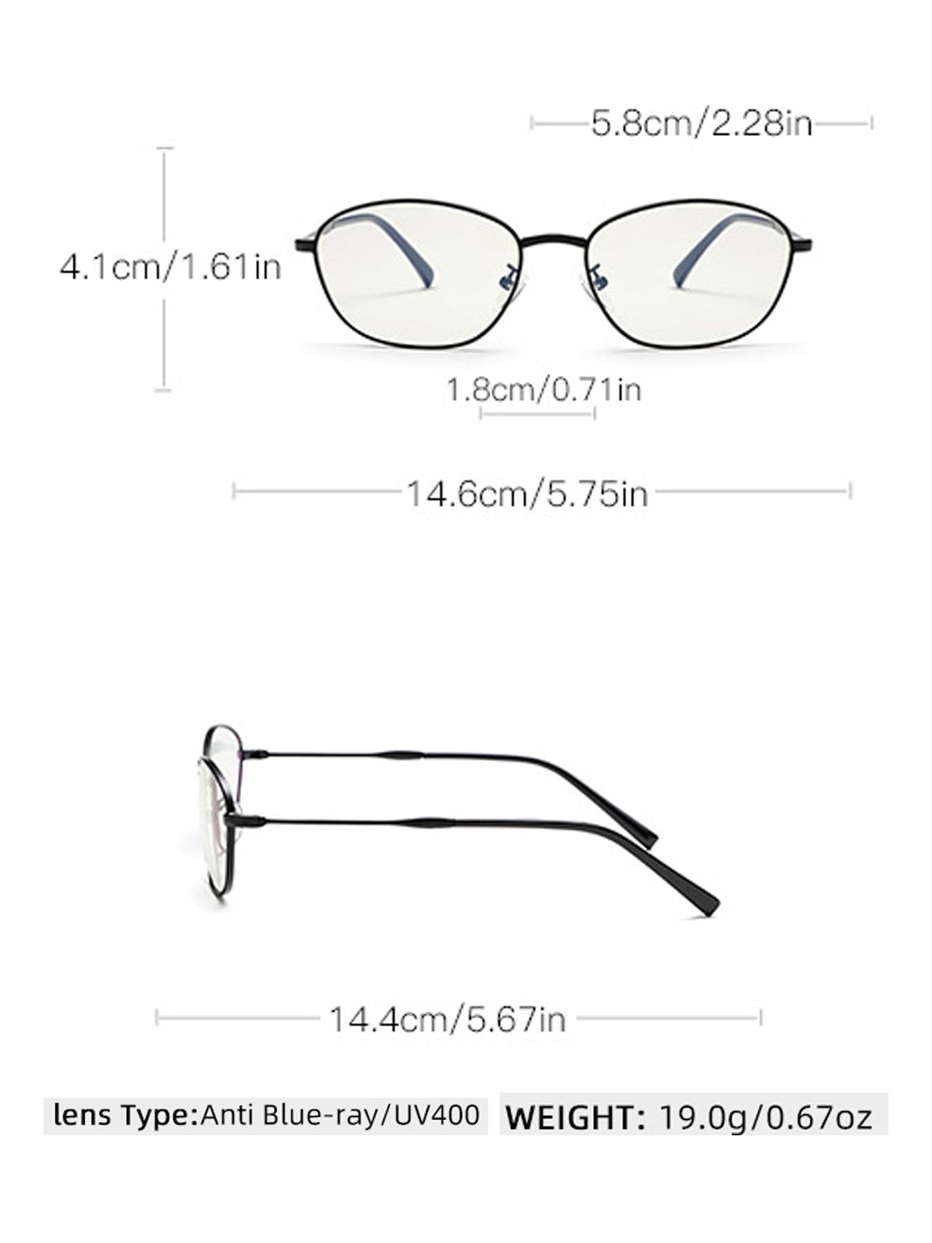 Mira Women's Simple Metal Frame Blue Light Blocking Glasses, Fashion Retro Oval Frame, Unisex Interchangeable Prescription Lenses G032OP