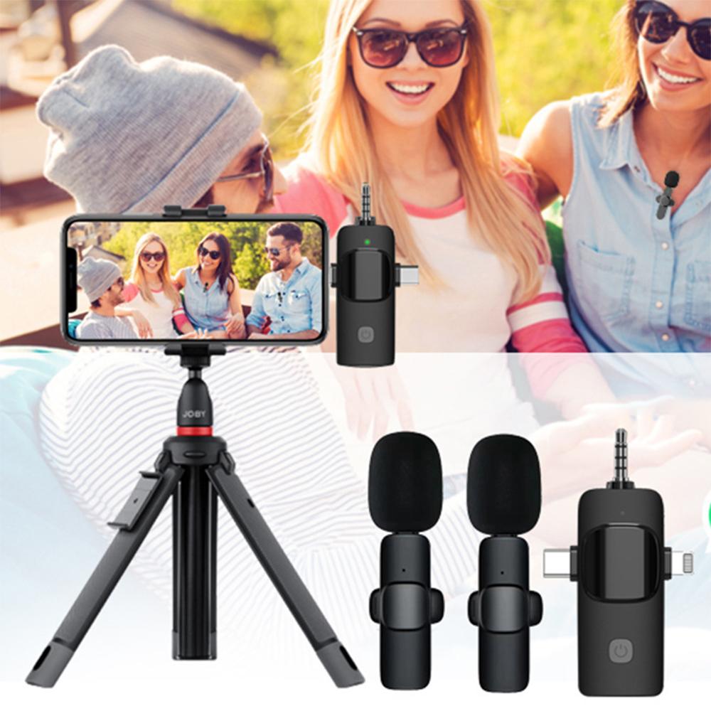 PADOX 3 in 1 Wireless Microphone for iPhone, Camera, Android, iPad, Mini Lavalier Microphone with Receiver,USB C Microphone, iPhone Mic, 2.4G Ultra-Low Delay, Microphone for Video Recording/Vlog/TikTok/YouTube/Interview