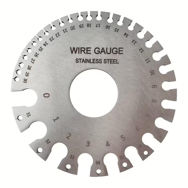Stainless Steel Welding Thickness Gauge, Wire Gauge Measurement Tool, Dual-Sided Round Wire Cable Sheet Gage, Welding Material Thickness Tester