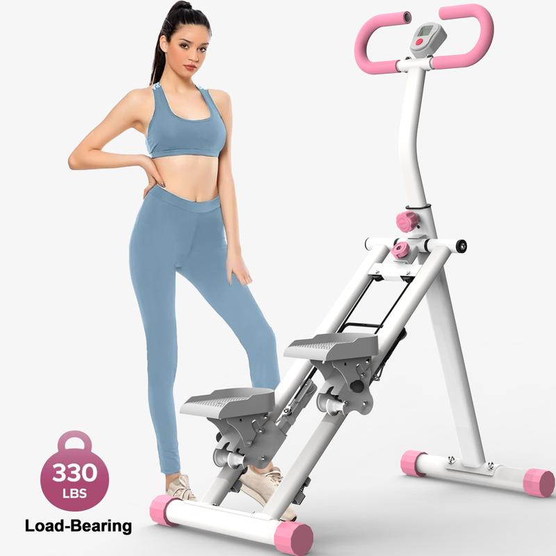 【KINMAC】330lbs Stair Stepper Climber Machine with Adjustable Resistance & Handlebar - Upgrade Vertical Climber Workout Machine for Full-Body Exercise Climber Fitness Equipment with Stable Frame-Pink 【KINMAC】330lbs Stair Stepper Climber Machine with Adjustable Resistance & Handlebar - Upgrade Vertical Climber Workout Machine for Full-Body Exercise Climber Fitness Equipment with Stable Frame-Pink