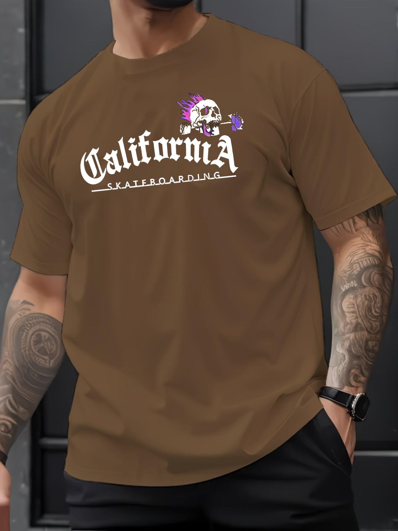 Men's Summer Micro-Stretch Comfort Round Neck Printed T-Shirt, Fashionable Trendy Wear, Best Choice for Men, Casual Stylish Tee