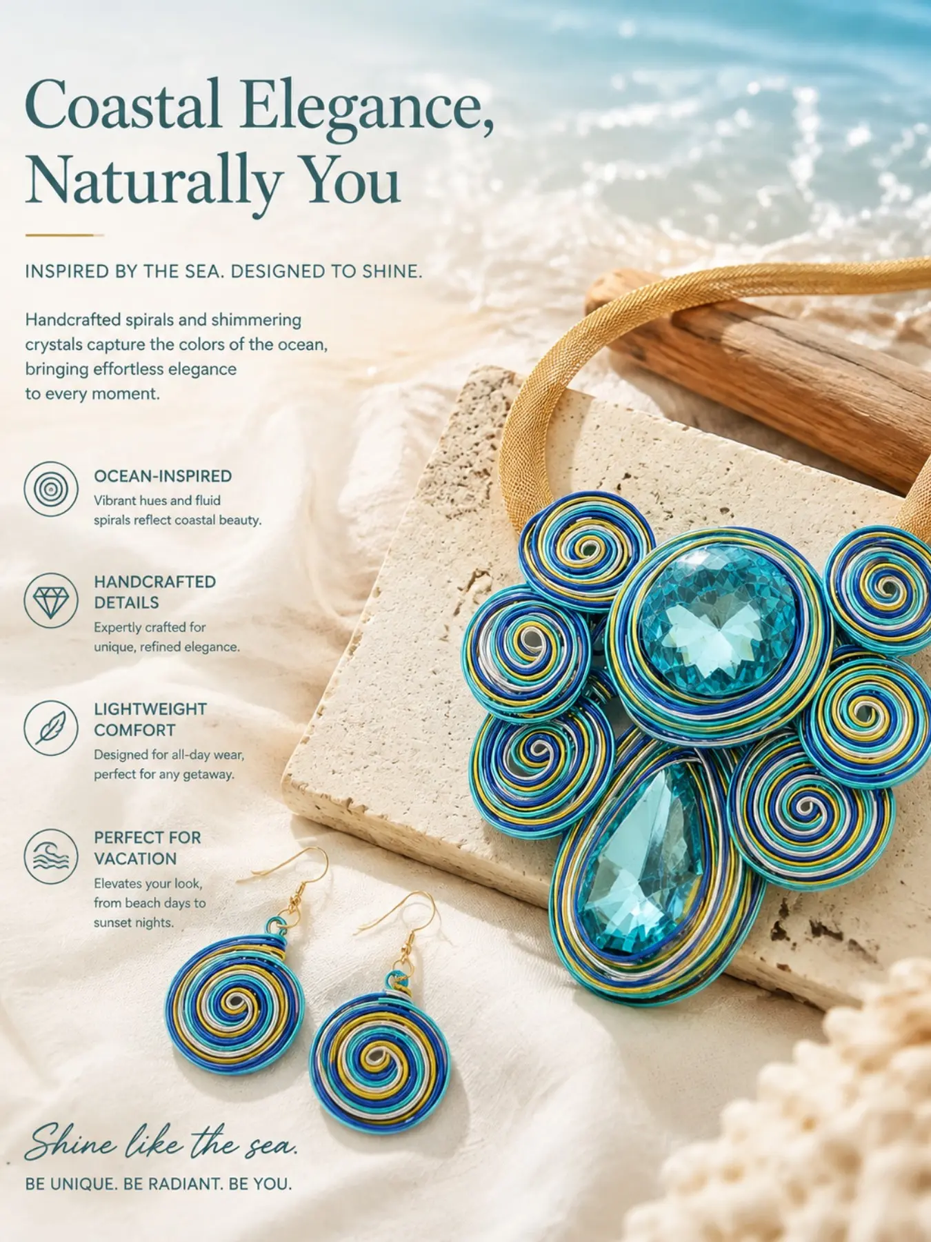 2 Piece Set Necklace Earrings, Bold Boho Compass Design, Women's Fashion Jewelry, Unique Accessories, Stylish Complement