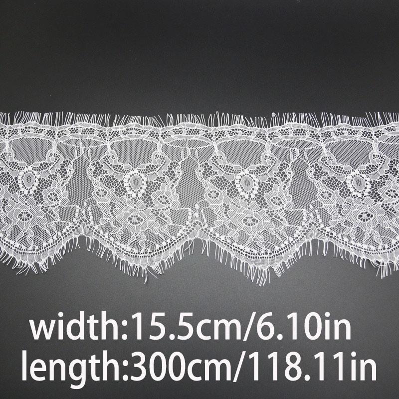 3m Per Pack, 15.5cm Width, Eyelash Trim, Cutout Lace, Sewing Supplies, DIY Accessories for Home Curtains, Clothing Embellishments