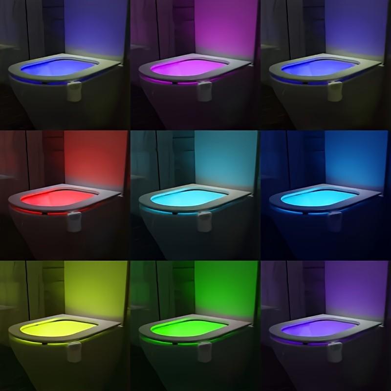 Smart Toilet Light with Motion Detection, 16 Color Options, Battery Powered, Infrared Sensor, Energy Saving, Safe Night Lighting