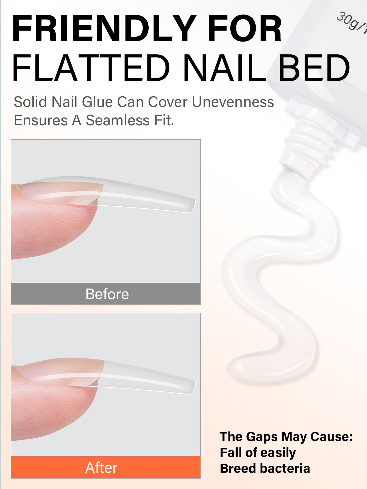 Aillsa 2.0 Built-in Curve Fit 224pcs Clear Nail Tips Set, Mini UV Cure Lamp, 30g Strong Solid Nail Glue Medium Almond Full Cover Nail Extensions Thicker Acrylic Nails Pre-sculpted Press-On Nail gel x nail for Flat Nails TikTokShopBlackFriday