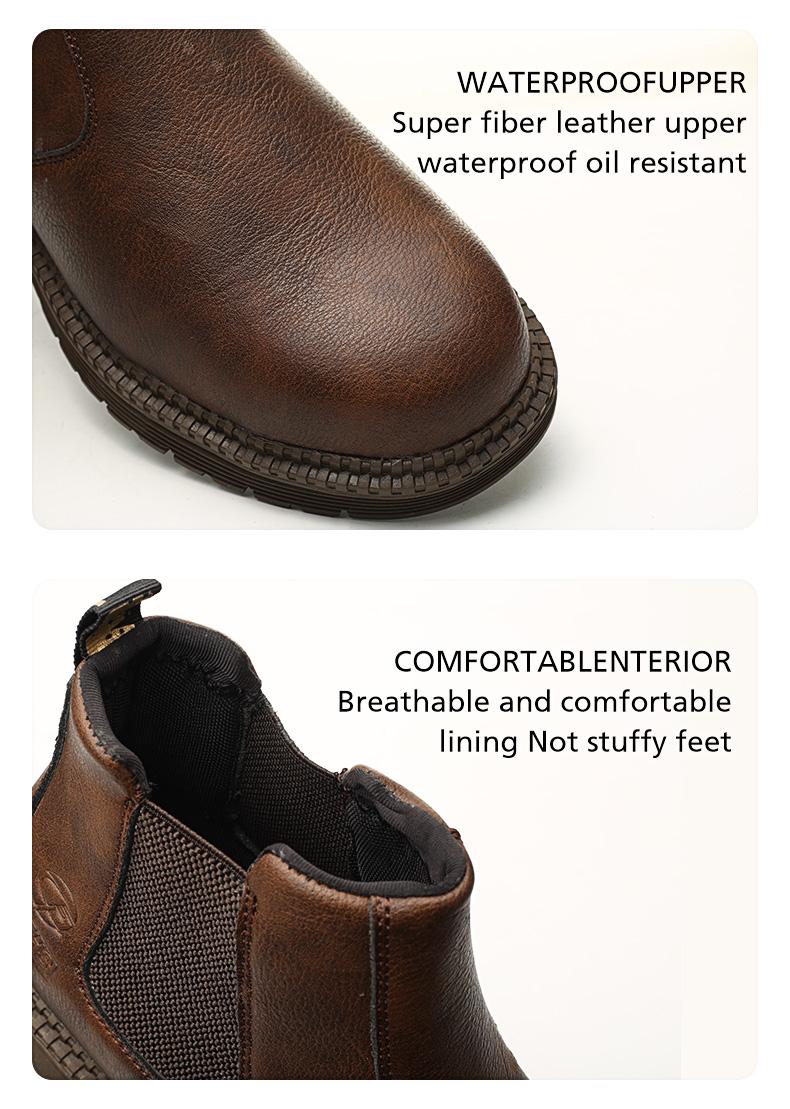 Splash-proof Smash-proof Puncture-proof Breathable Safety Shoes Lightweight Steel Toe Brown Non-slip Work Shoes for Women Footwear Bridal SpringStatements