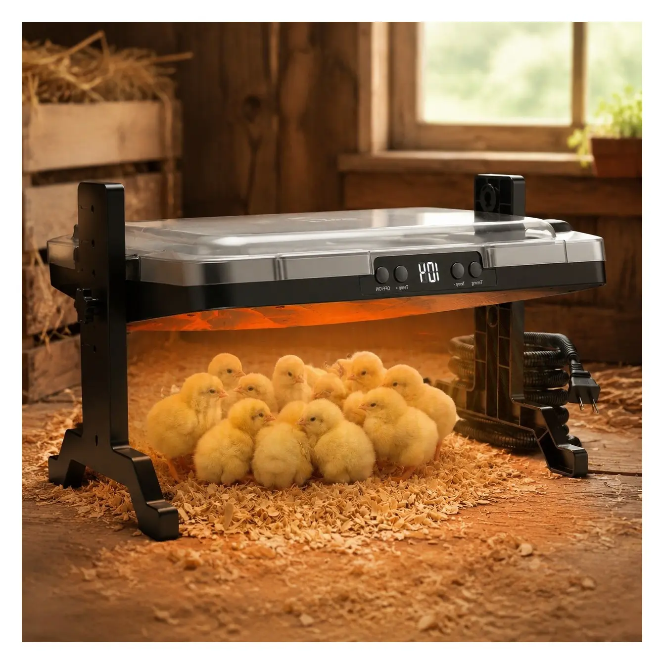 Brooder Plate for Chicks, 200W Smart Radiant Chicken Coop HeaterGift
