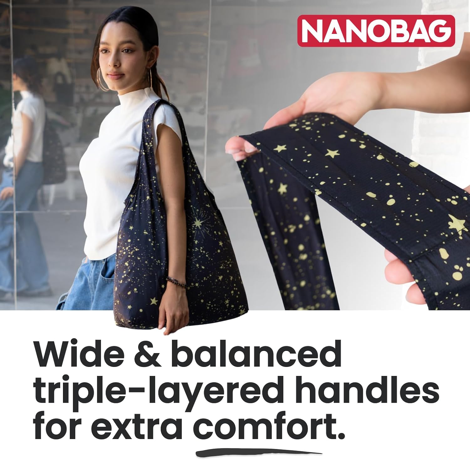 Nanobag Standard - Ultralight, Foldable, Reusable Shopping Tote Bag for Groceries, Travel & Daily Use Nanobag Standard - Ultralight, Foldable, Reusable Shopping Tote Bag for Groceries, Travel & Daily Use