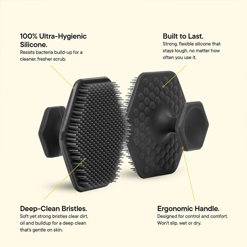 Silicone Bath Brush Set, Long Handle Back Cleaning Brush, Short Handle Shower Brush, Hair Brush and Face Washing Brush, Cleaning Tool, Body Back Scrubber