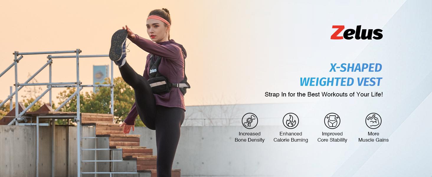 【SpringStatements】ZELUS Weighted Vests, 4-10lbs/11-20lbs/20-32lbs Adjustable Workout Weighted Vest with 6 Ironsand Weights for Men&Women: Motivational Walking, Running,Rucking, Bone Health, Core&Posture Boost | Fitness challenge,Fashion Fest