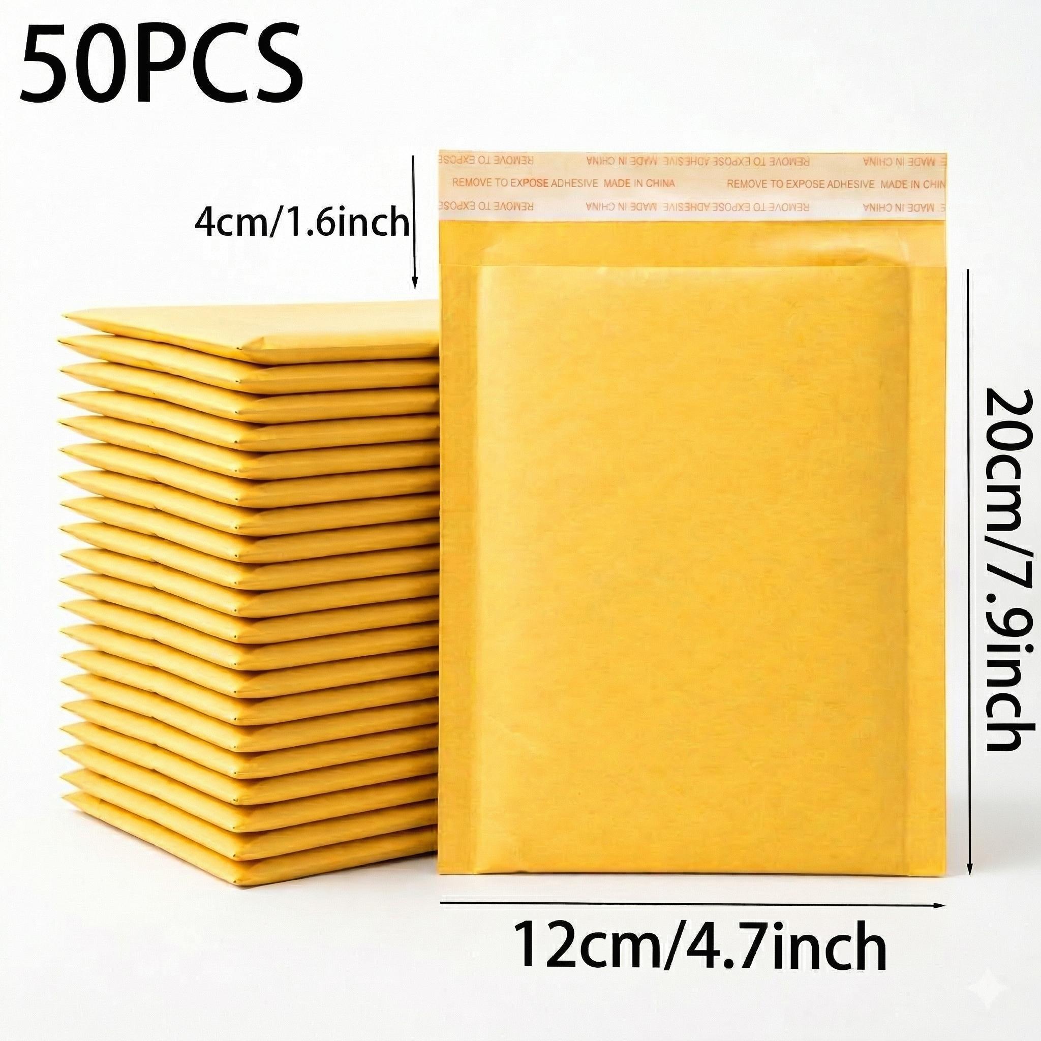 50/100 Pack 4.7x7.9 Inch Kraft Bubble Mailers, Tear-Resistant, Thick Bubble, Waterproof, Self-Sealing, Tamper-Evident, Lightweight
